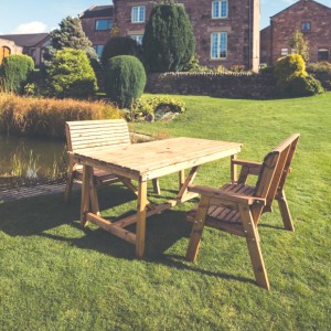 Valley Table And Bench Set - Rectangular 4 Seater