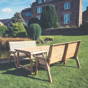 Valley Rectangular Table And Bench Set - 6 Seater