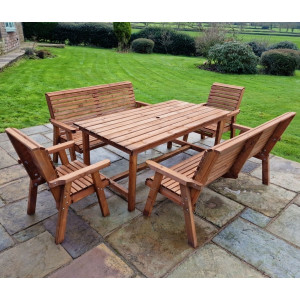 Valley Table, Chairs And Bench Set -  8 Seater