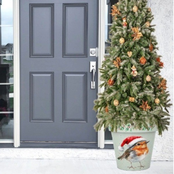Christmas Planter - Holly & Robin