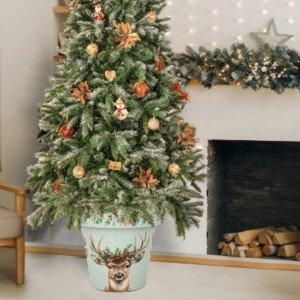 Christmas Planter - Holly & Stag