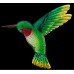 Hummingbird Glass Wall Art - Green