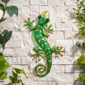 Gecko Glass Wall Art - Green
