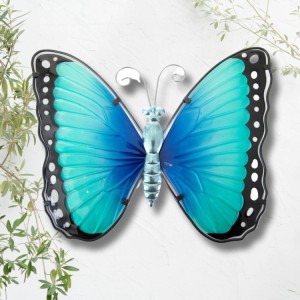 Butterfly Glass Wall Art - Blue