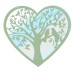 Heart Love Birds Silhouette Mirror - Sage Green