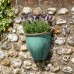 Running Glaze Wall Planter - Green