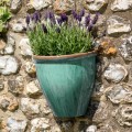 Running Glaze Wall Planter - Green