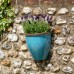 Running Glaze Wall Planter - Aqua