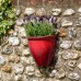 Running Glaze Wall Planter - Red