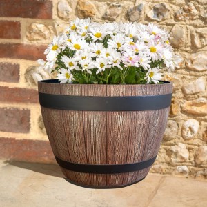 Barrel Planter - Medium Oak