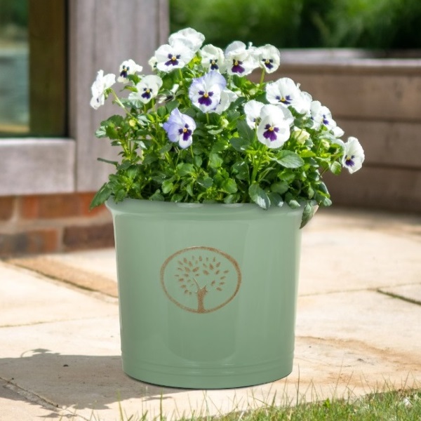 Cotswold Recycled Cylinder Planter - Green