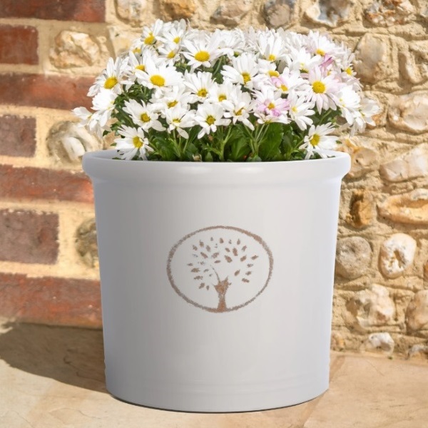 Cotswold Recycled Cylinder Planter - Off White