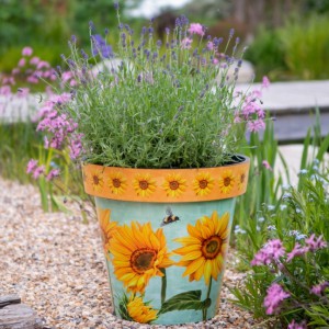Zest Recycled Planter - Watercolour Sunflower