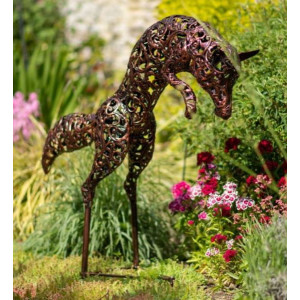 Bronze Leaping Fox Sculpture