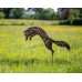 Bronze Leaping Fox Sculpture