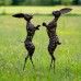 Bronze Boxing Hares Sculpture