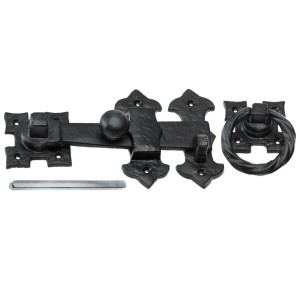 Black Antique Twisted Ring Gate Latch