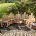 Curved Wooden Benches - Set of 2
