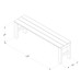 Backless Wooden Dining Bench