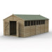 4Life Overlap Pressure Treated 10 x 20 Apex Double Door Shed