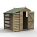 4Life Overlap Pressure Treated 4 x 6 Apex Shed With Lean To