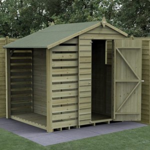 4Life Overlap Pressure Treated 4 x 6 Apex Shed With Lean To