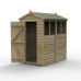 4Life Overlap Pressure Treated 4 x 6 Apex Shed - 4 Windows