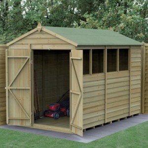 4Life Overlap Pressure Treated 6 x 10 Apex Double Door Shed