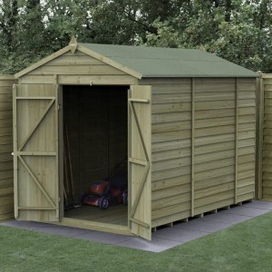 4Life Overlap Pressure Treated 6 x 10 Apex Double Door Shed - No Window