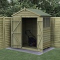 4Life Overlap Pressure Treated 6 x 4 Apex Double Door Shed