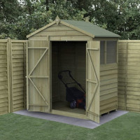 4Life Overlap Pressure Treated 6 x 4 Apex Double Door Shed