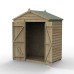 4Life Overlap Pressure Treated 6 x 4 Apex Double Door Shed - No Window