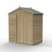 4Life Overlap Pressure Treated 6 x 4 Apex Double Door Shed - No Window
