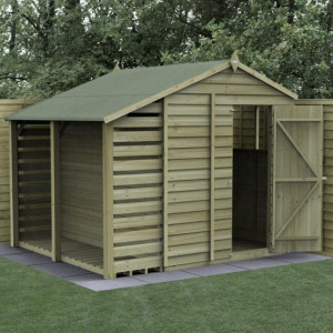 4Life Overlap Pressure Treated 6 x 8 Apex Shed With Lean To