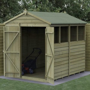 4Life Overlap Pressure Treated 6 x 8 Apex Shed - Four Windows