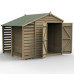 4Life Overlap Pressure Treated 6 x 8 Apex Double Door Shed With Lean To - No Window