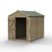 4Life Overlap Pressure Treated 6 x 8 Apex Double Door Shed - No Window