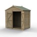 4Life Overlap Pressure Treated 7 x 5 Apex Double Door Shed - No Window