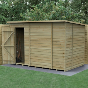 4Life Overlap Pressure Treated 10 x 6 Pent Shed - No Window