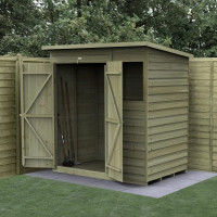 4Life Overlap Pressure Treated 6 x 4 Double Door Pent Shed