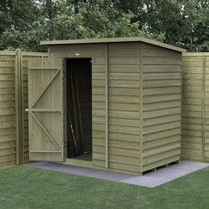 4Life Overlap Pressure Treated 6 x 4 Pent Shed - No Window