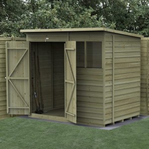 4Life Overlap Pressure Treated 7 x 5 Double Door Pent Shed