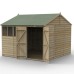 4Life Overlap Pressure Treated 10 x 10 Reverse Apex Double Door Shed