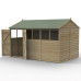 4Life Overlap Pressure Treated 12 x 8 Reverse Apex Double Door Shed
