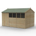 4Life Overlap Pressure Treated 12 x 8 Reverse Apex Double Door Shed
