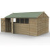 4Life Overlap Pressure Treated 15 x 10 Reverse Apex Double Door Shed