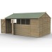 4Life Overlap Pressure Treated 15 x 10 Reverse Apex Double Door Shed