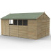 4Life Overlap Pressure Treated 15 x 10 Reverse Apex Double Door Shed