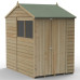 4Life Overlap Pressure Treated 5 x 7 Reverse Apex Double Door Shed