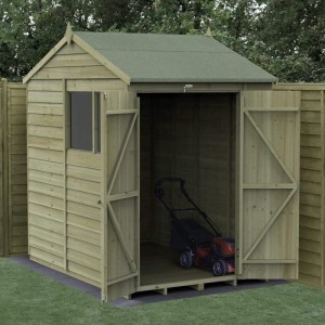 4Life Overlap Pressure Treated 5 x 7 Reverse Apex Double Door Shed